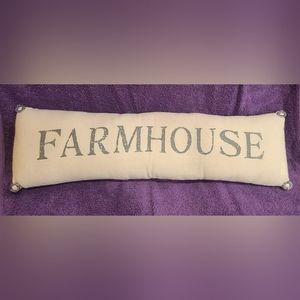 Honey & Me "Farmhouse" 7"x22.5" Pillow Striped Back NWT
